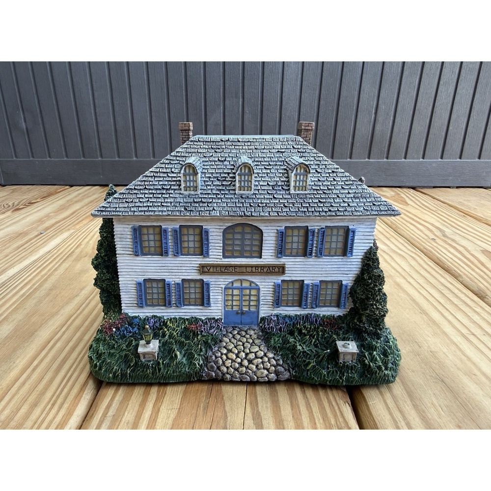 Vintage Thomas Kinkade Hawthorne Village "Village Library" With Light